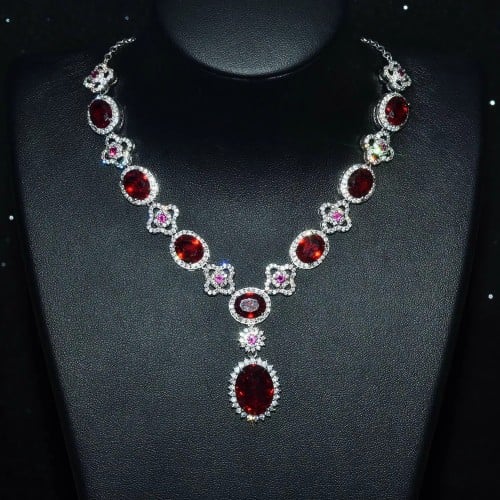 Zirconia Necklace and Earrings Set