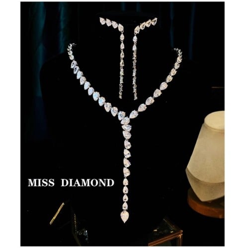 Zirconia Necklace and Earrings Set