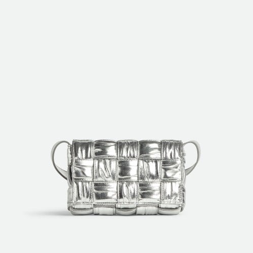 BV pleated cowhide braid mini 19*4*12cm