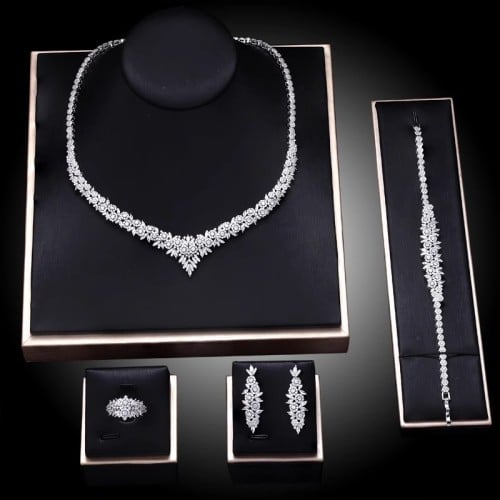 Zirconia Necklace and Earrings Set