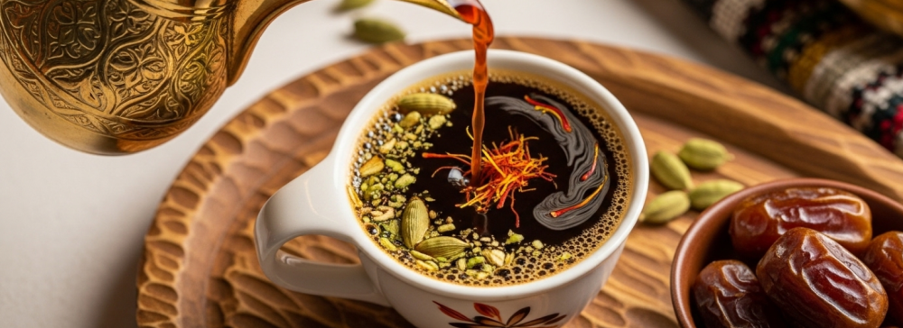 أسرار القهوة السعودية التقليدية: القهوة مع الهيل والزعفران