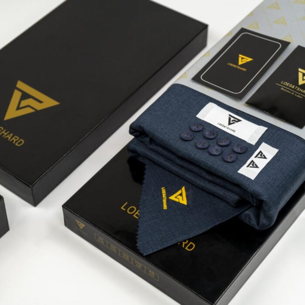 قماش شتوي ماركة لويس تشارد لون ازرق مقلم F6