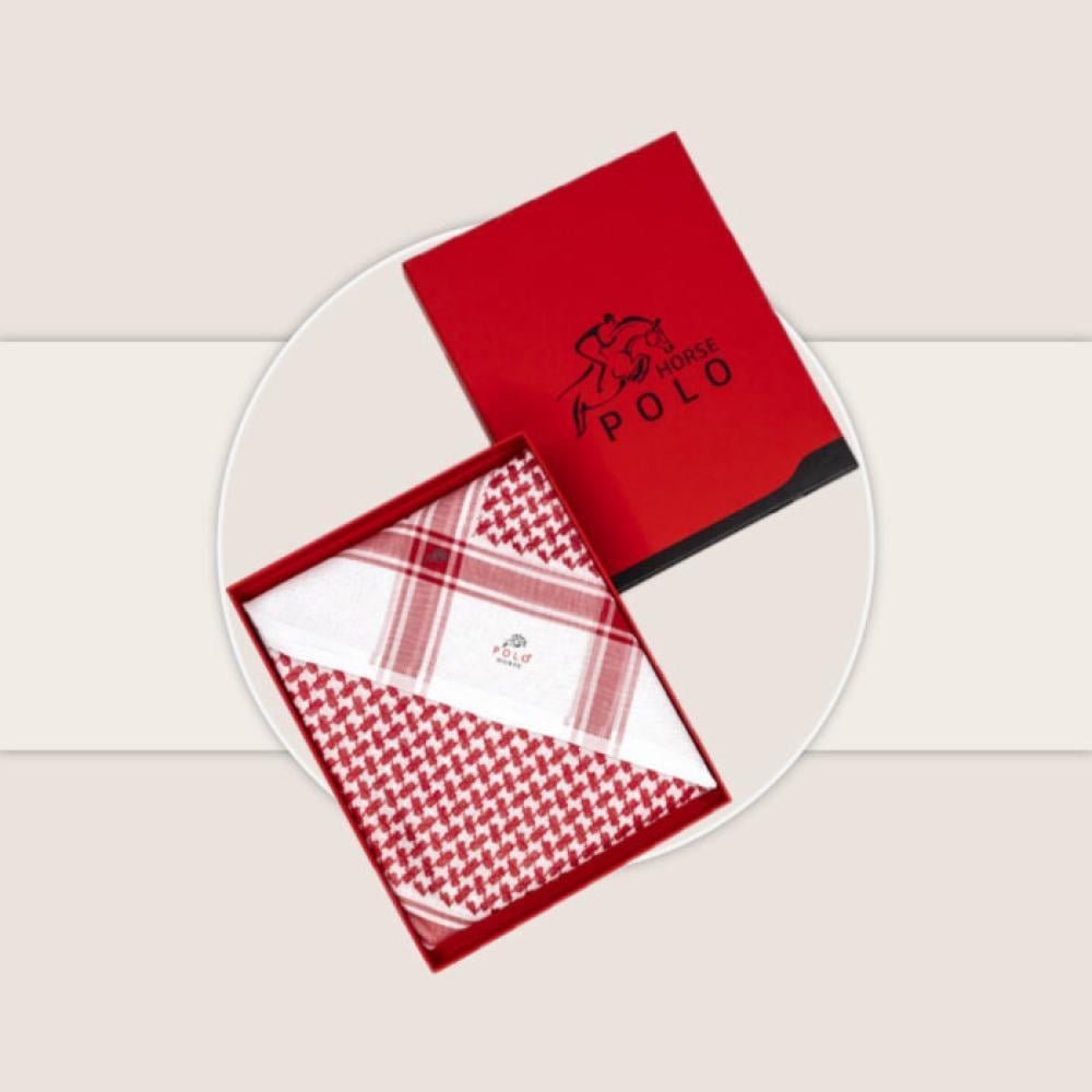 شماغ أحمر بولو هورس تصميم كلاسيك