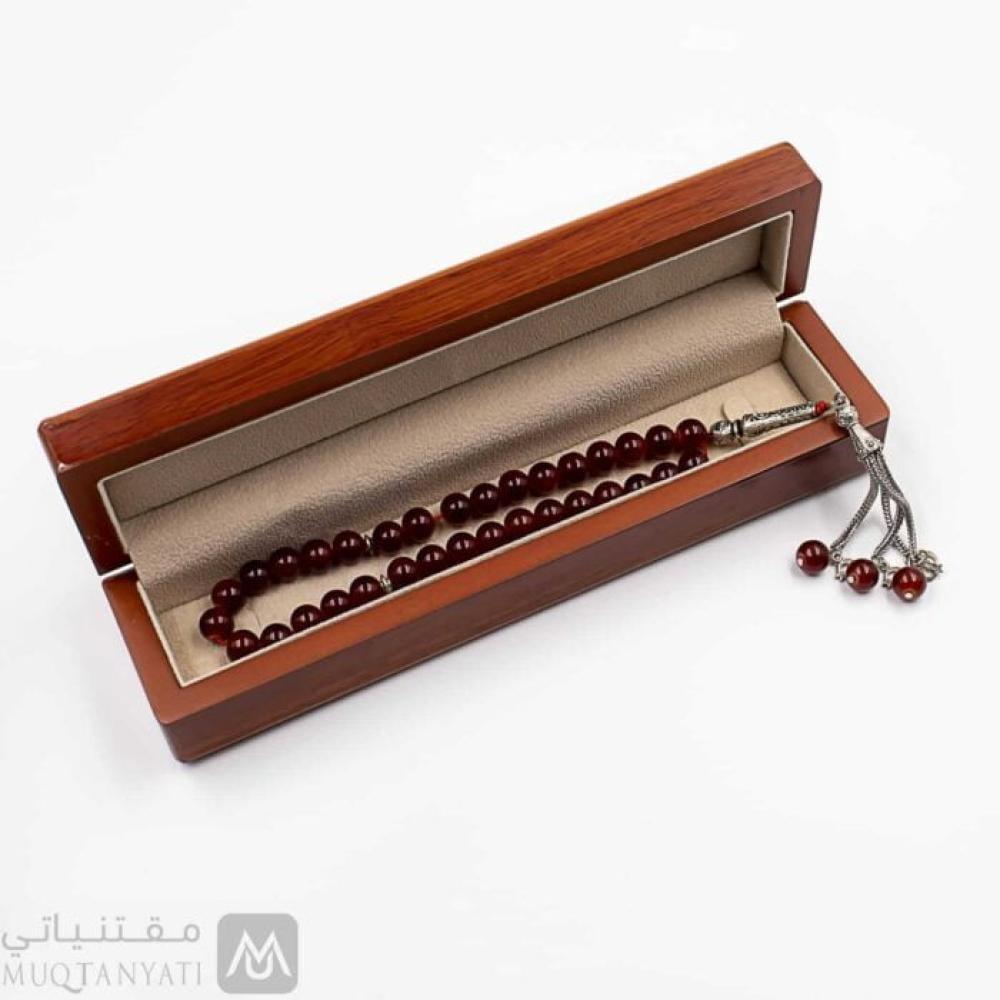 سبحة رجالية عقيق عنابي
