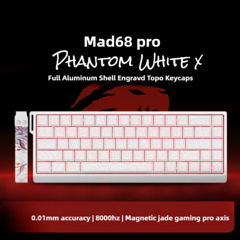MAD68 PRO 8K Phantom White Aluminum Shell Magnetic Jade Pro Axis