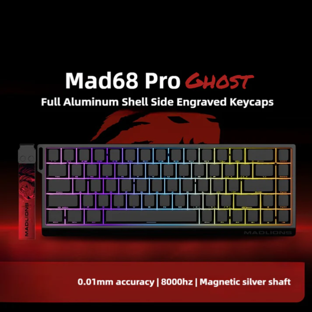 MAD68 PRO 8K Ghost Aluminum Shell Silver Magnetic Axis