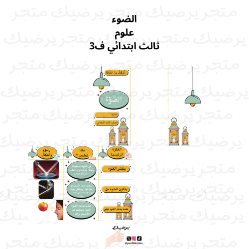 الضوء علوم ثالث ابتدائي ف3