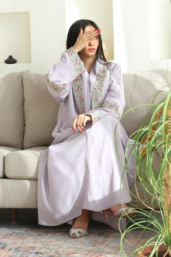 عباية كريب بنفسجي