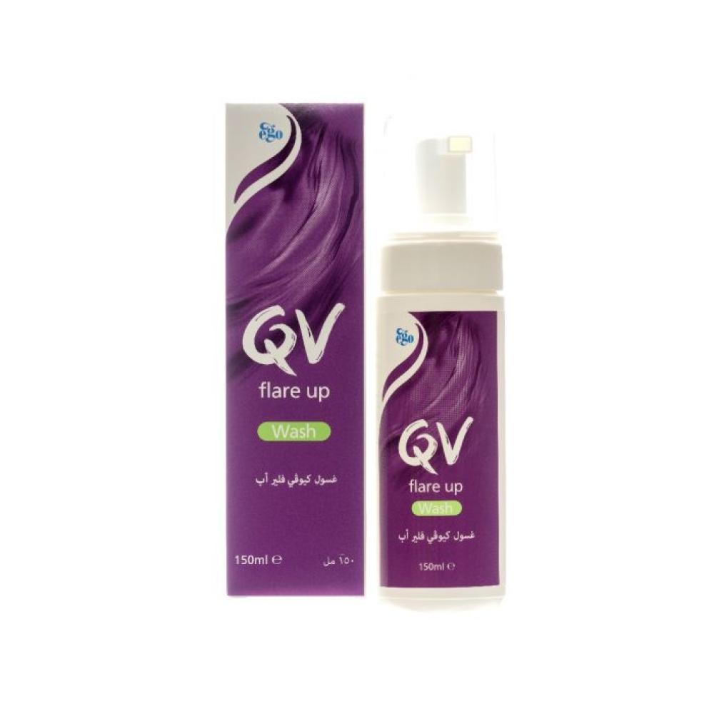 qv كيوفي، فلير أب، غسول مرطب للبشرة، يساعد على تخفيف أعراض الأكزيما، للبشرة الجافة والحساسة - 100 جم