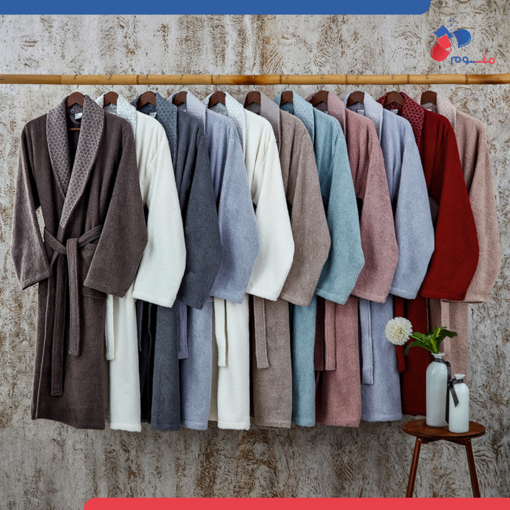 روب حمام تركي قطن 100% قطعة واحدة - موديل رقم 1