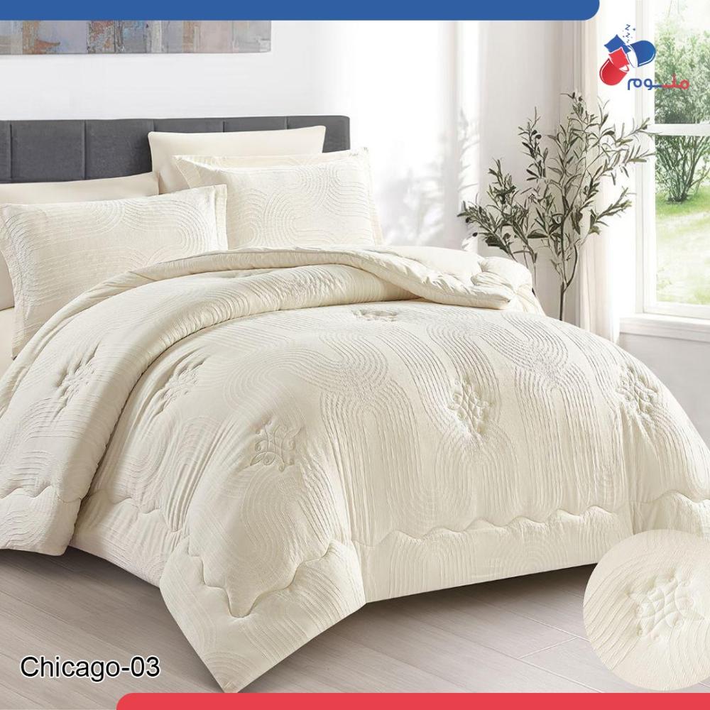 مفرش (Chicago 03) فاخر 6 قطع بتصميم جاكار أنيق