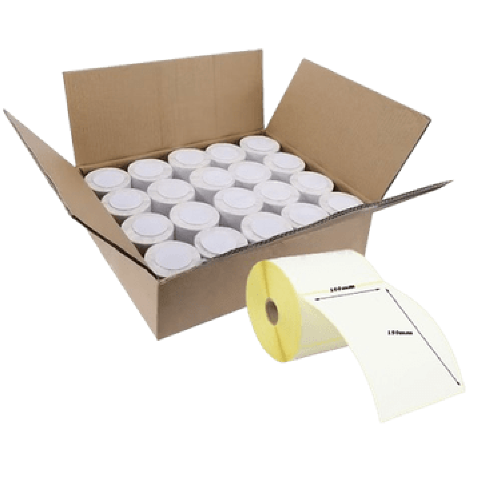 كرتون ( 20حبة) ملصق باركود حراري 100مم × 150مم thermal transfer barcode label 100x150  رول بوليصة شحن