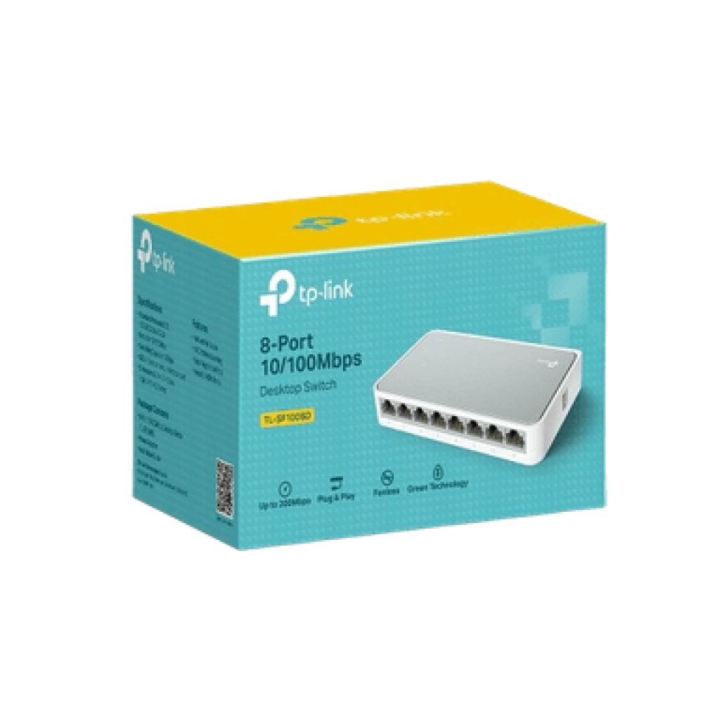 Switch 8 Port 10/100 MBPS موزع ايثرنت من تي بي لينك TL-SF1008D، التوصيل والتشغيل لا يتطلب اعدادات