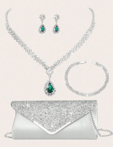 مجموعة حقيبة وفستان سهرة فاخرة