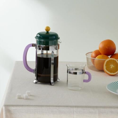 إبريق قزاز بفلتر (لايلاك/أصفر) - French Press