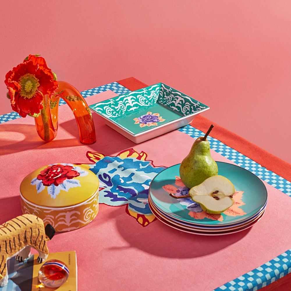 Indian Tiger - صحن بورسلان (اأخضر)