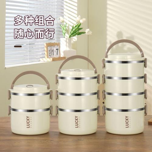 Portable stainless steel insulated lunch box doubl...