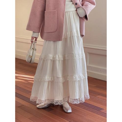 [Mu Si Cake] Song Ming Velvet Skirt Winter New Lac...