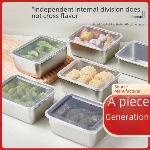 Stainless Steel Sealed Box Fridge Preservation Box...