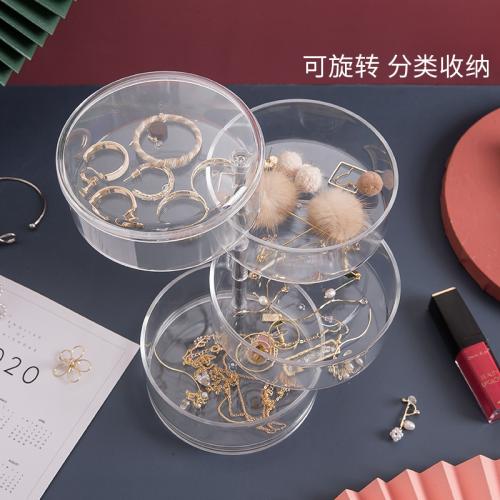 Multi-layer Transparent Rotating Jewelry Box Jewel...