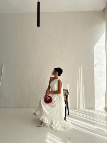 White ruffled dress