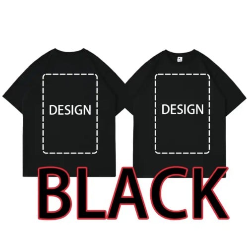 T-shirt من تصميمك لون اسود