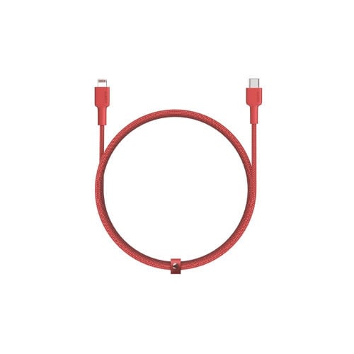 كيبل أوكي شحن و مزامنة تايب سي  إلى لايتنينق مضفر نايلون 2 متر - أحمر