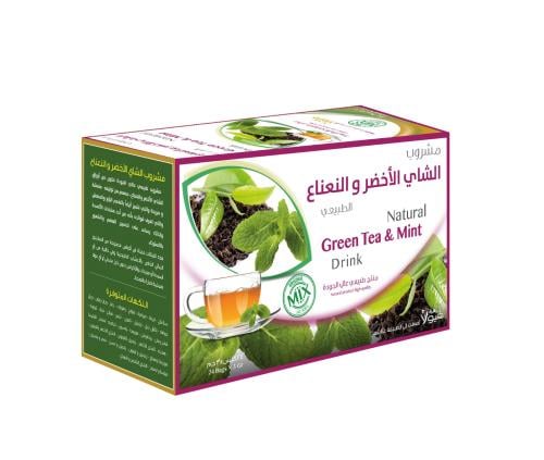 مشروب الشاي الأخضر بالنعناع