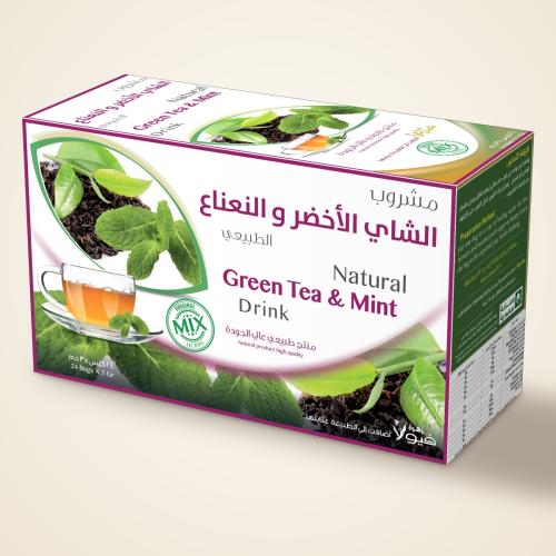 مشروب الشاي الأخضر بالنعناع