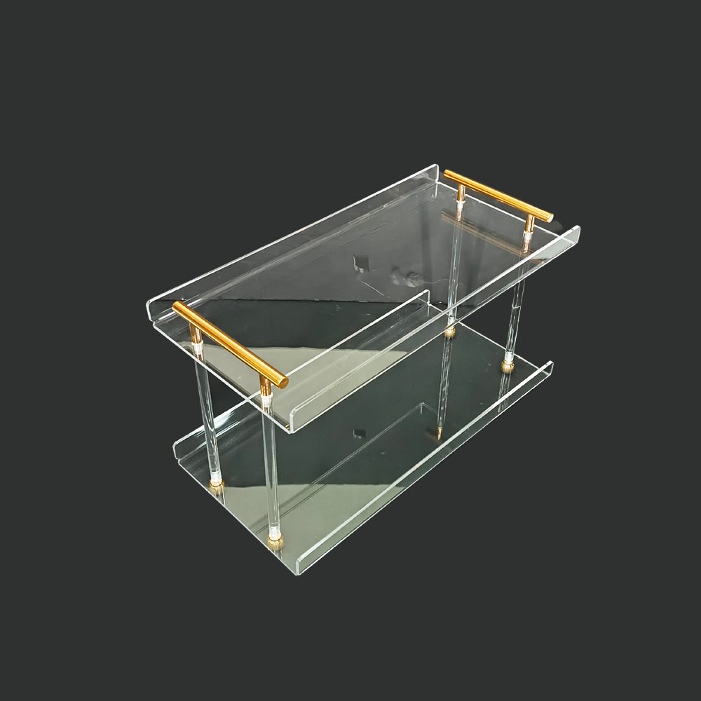 صينية تقديم اكريلك شفاف صغيرة دورين