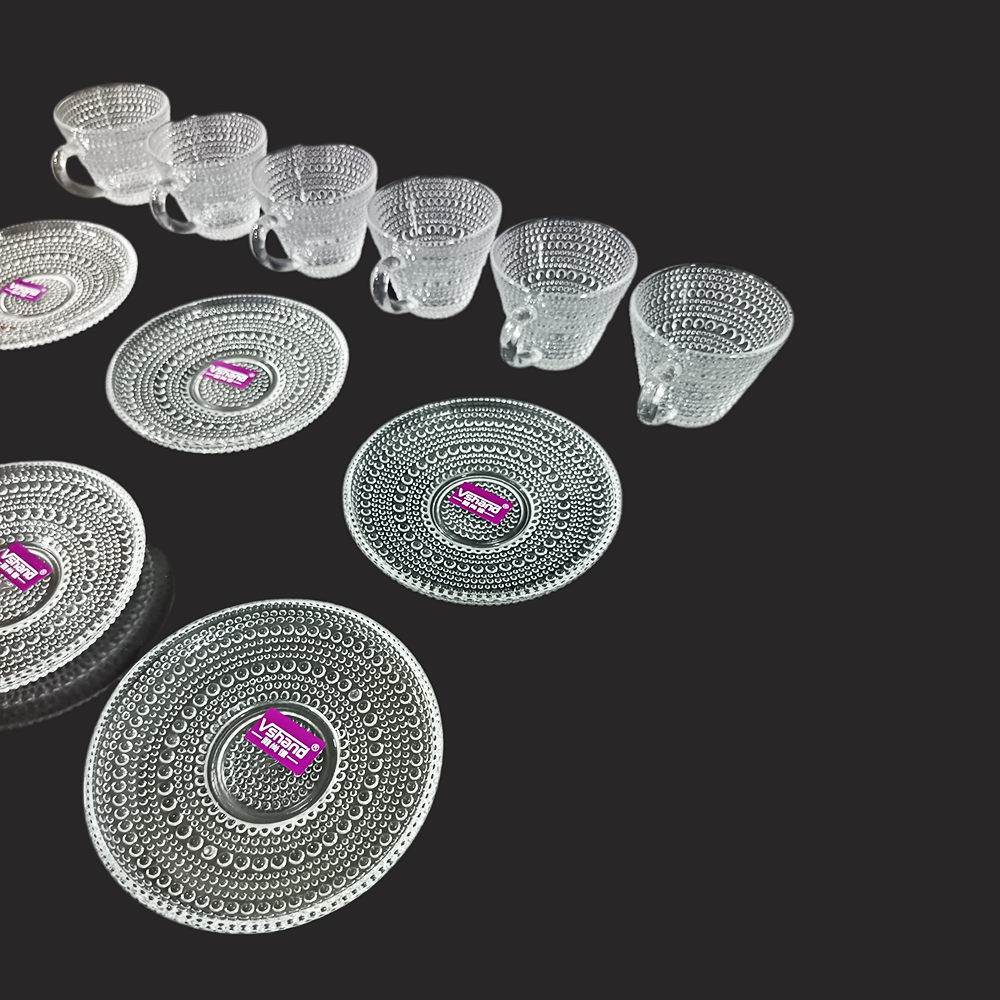 طقم اكواب شاي زجاجي 6 قطع مقاس كبير