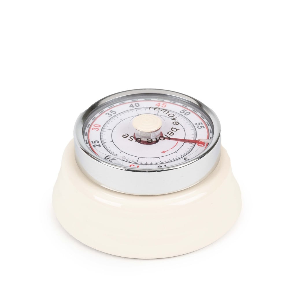 Zassenhaus Magnetic Retro 60 Minute Kitchen Timer, 2.75-Inch, White