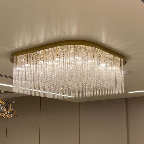 ثريه لاصق كرستال مربع مقوس الزوايا