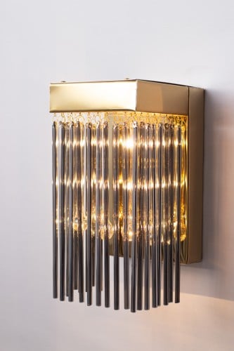 جداري مودرن بتعلقات زجاجية لون ذهبي