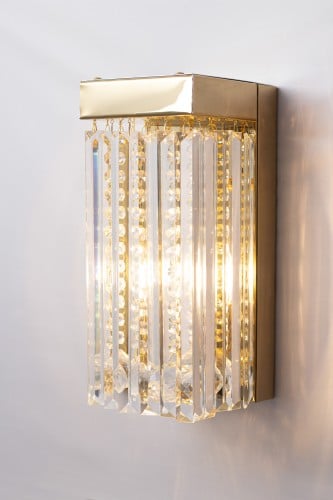 جداري مودرن بتعليقات كريستال وزجاج لون ذهبي