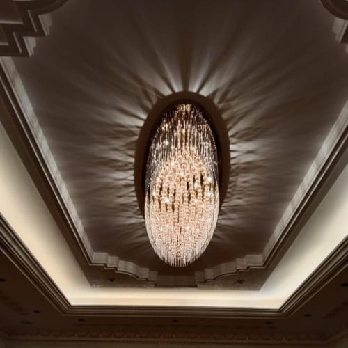 ثريا لاصق مع تعليقات رمادي ودموع عسلي (متوفر عدة مقاسات )