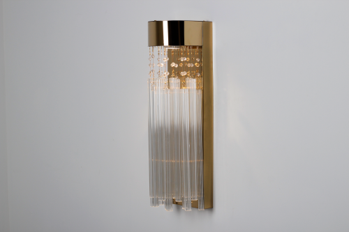 جداري مودرن مع معلقات زجاجية لون ذهبي