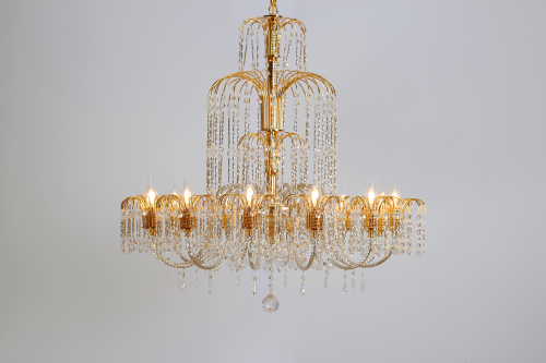 ثريه ايطالي لون ذهبي 12 لمبه كرستال نمساوي