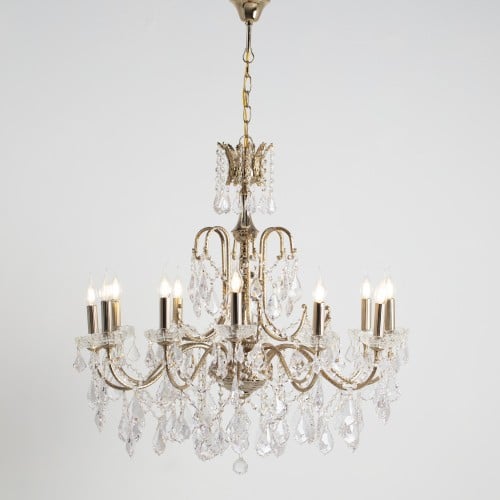 ثرية كريستال 12 لمبة لون ذهبي