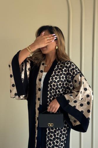 Kimono polka beige