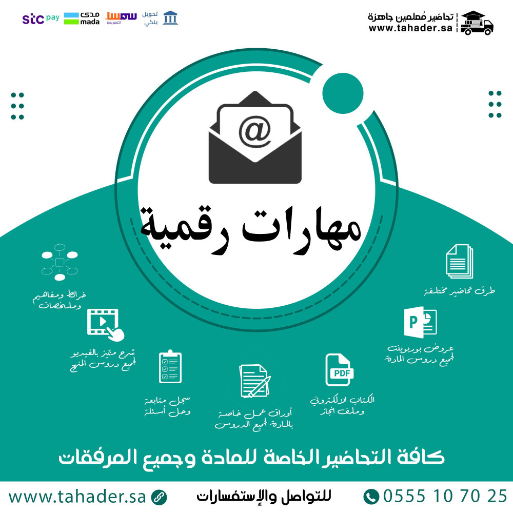 تحضير مادة مهارات رقمية 4ب الفصل الدراسي الثاني