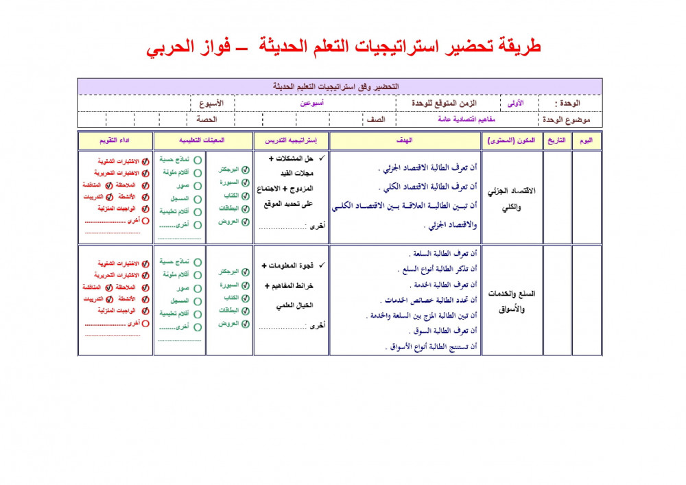 ورق عمل مادة العلوم الإدارية  2 مقررات