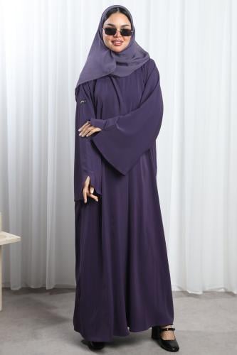 عباية موف أكمام واسعة بفتحة ناعمة