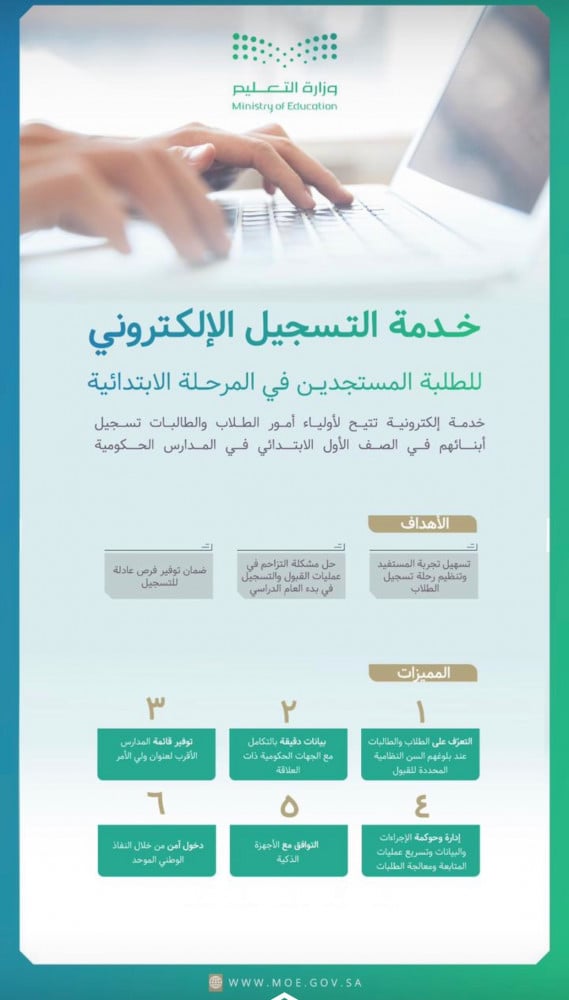 تسجيل الطلبة المستجدين في المرحلة الإبتدائية