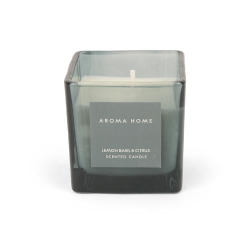 Black glass scented candle with a fragrant scent