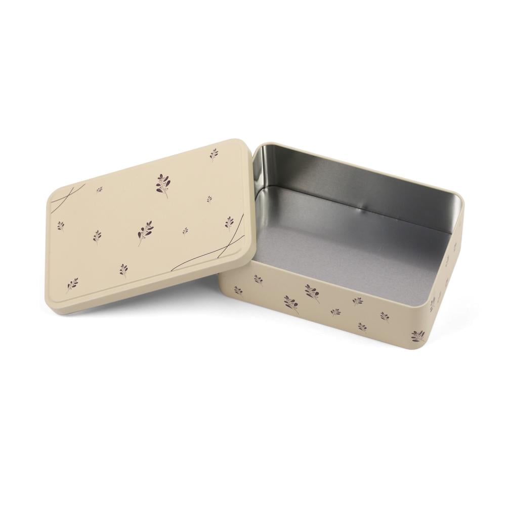 علبة معدنية للتخزين والتعبئة لون بيج- (1) حبة