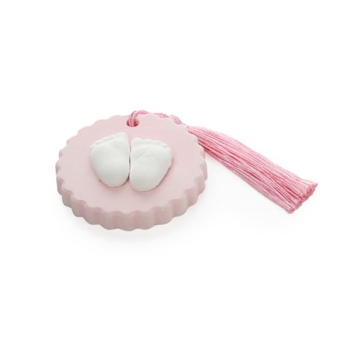 Little Hanging Baby's Print Keepsake pink Ornament
