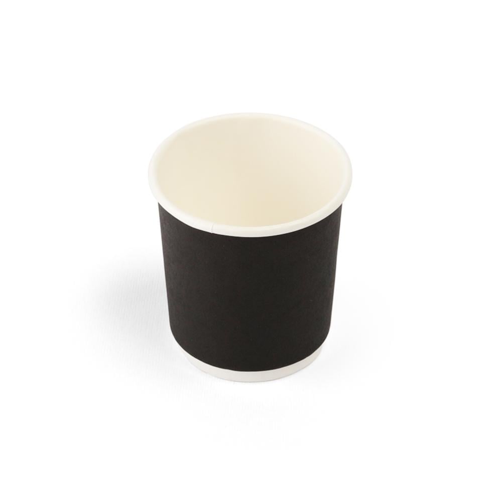 Set of 12 Black Double-Layer Paper Cups | 4 oz