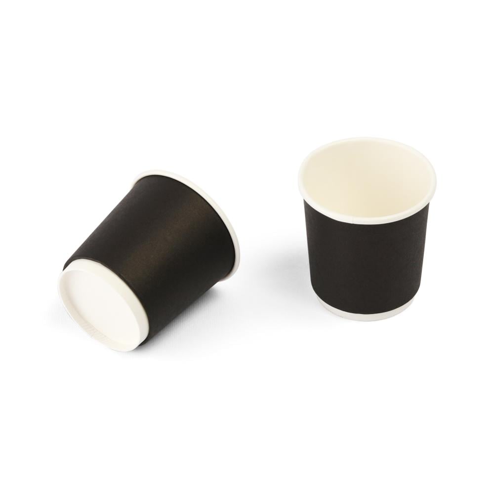 Set of 12 Black Double-Layer Paper Cups | 4 oz