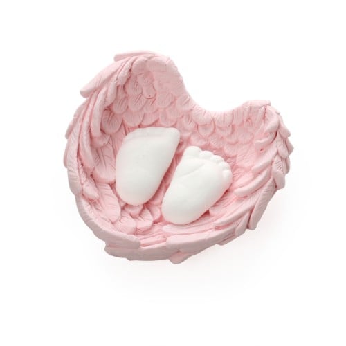 Newborn gifts with pink wings and baby feet (12) pieces | 3.5*9*9 cm